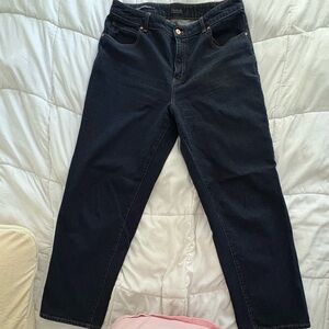 Talbots Women's Navy high waist Straight-Leg Jeans